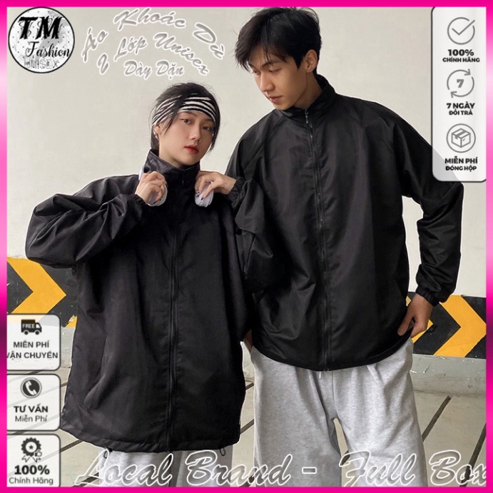Áo Khoác Dù Jacket Basic Unisex - Áo Gió Trơn 2 Lớp Form Rộng