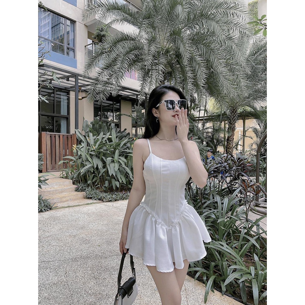 Đầm xoè 2 dây cup ngực dễ thương sexy 3397
