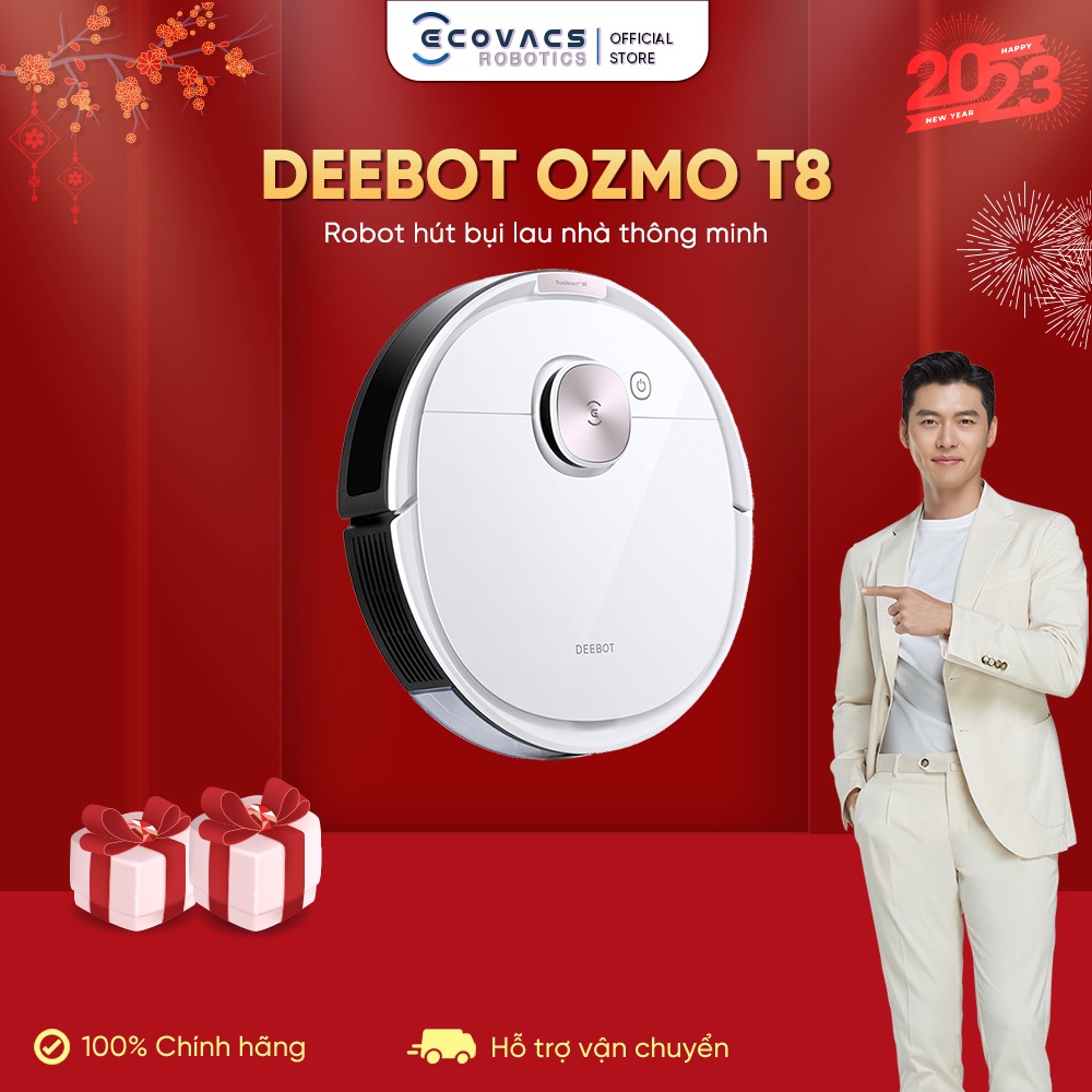 Robot Hút Bụi Lau Nhà Thông Minh Ecovacs Deebot OZMO T8 - Bản Quốc Tế - Bảo Hành 24 tháng