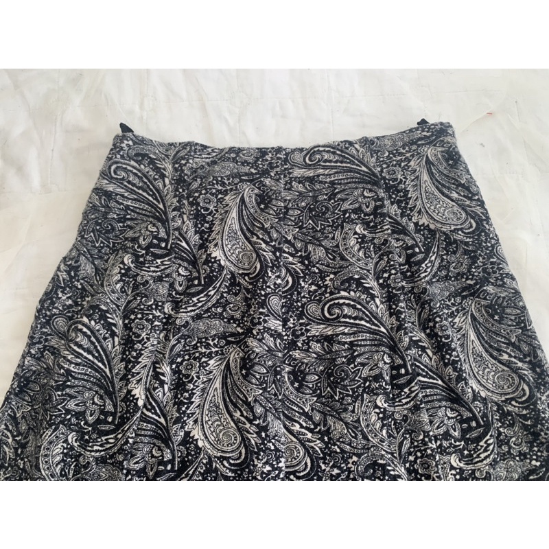 Chân váy xoè V1142 size lớn dáng dài cạp chun giấu hoạ tiết lông công chất vải thun 2hand Nhật si tuyển ảnh thật