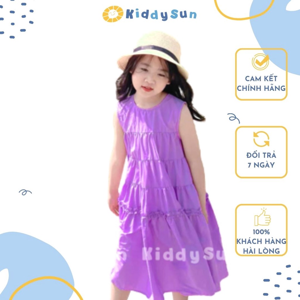 Váy bé gái Kiddy Sun tiểu thư dịu dàng mềm mại thoáng mát an toàn dành cho bé gái từ 2,3,4,5,6,7,8,9,10,11,12 tuổi[V145]