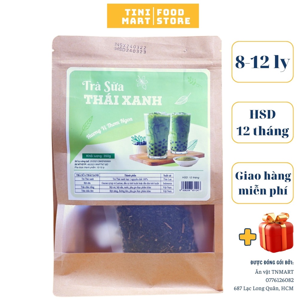 Set trà sữa Thái xanh tự pha, nguyên liệu sạch dễ làm đồ uống ngon TiNimart