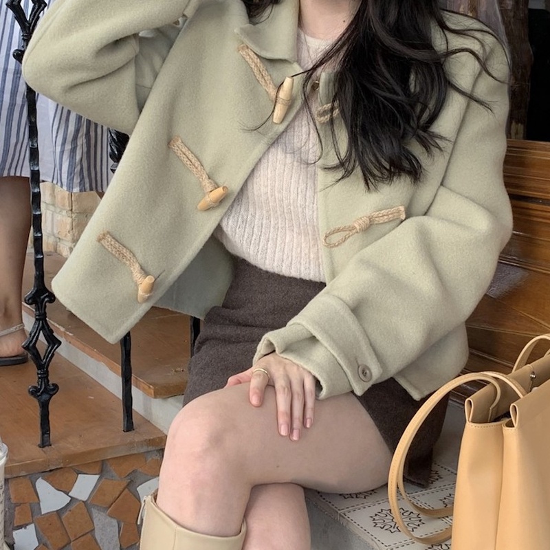 Áo Khoác Nút Sừng Phong Cách Nữ Sinh Hàn Quốc