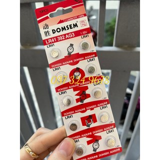 Vỉ 10 viên cúc áo lr41 - ag3 - 192 - 392a 1,55v domsem