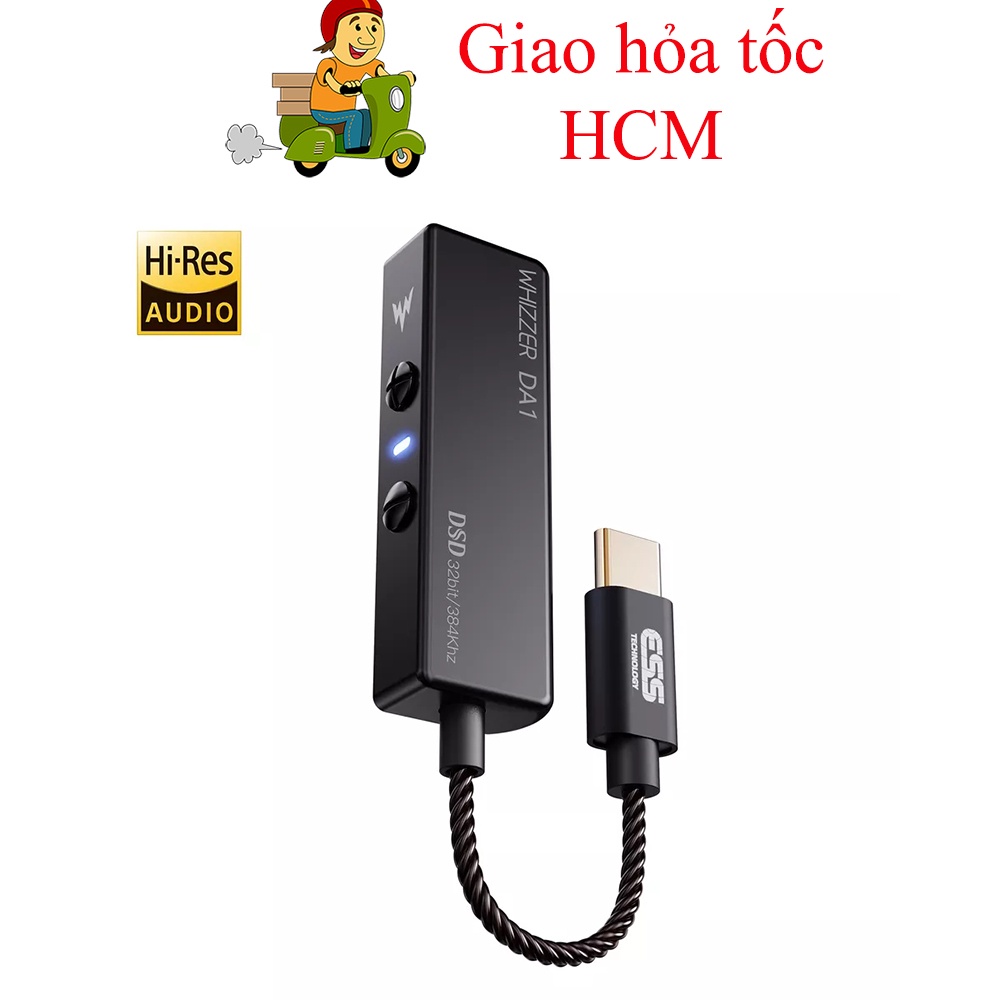 DAC/AMP Type C sang 3.5mm WHIZZER DA1 chất lượng cao, mang lại trải nghiệm âm thanh tốt hơn