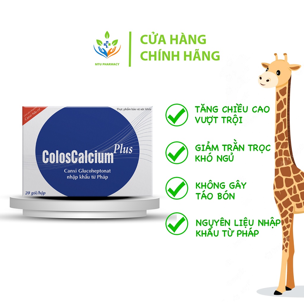 Canxi Zeambi - Colos Calcium Plus hữu cơ dạng bột hộp 20 gói