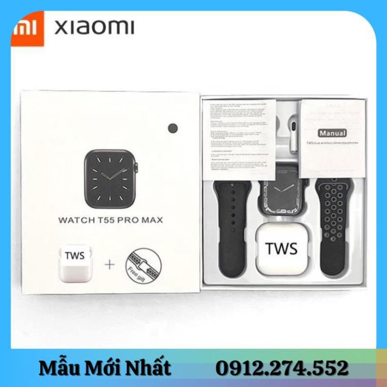 Đồng Hồ Thông Minh 2 Trong 1 2022 xiaomi T55 Pro Max T55 Pro Max Màn Hình 1.71 Inch T55 Pro Max Và Phụ Kiện
