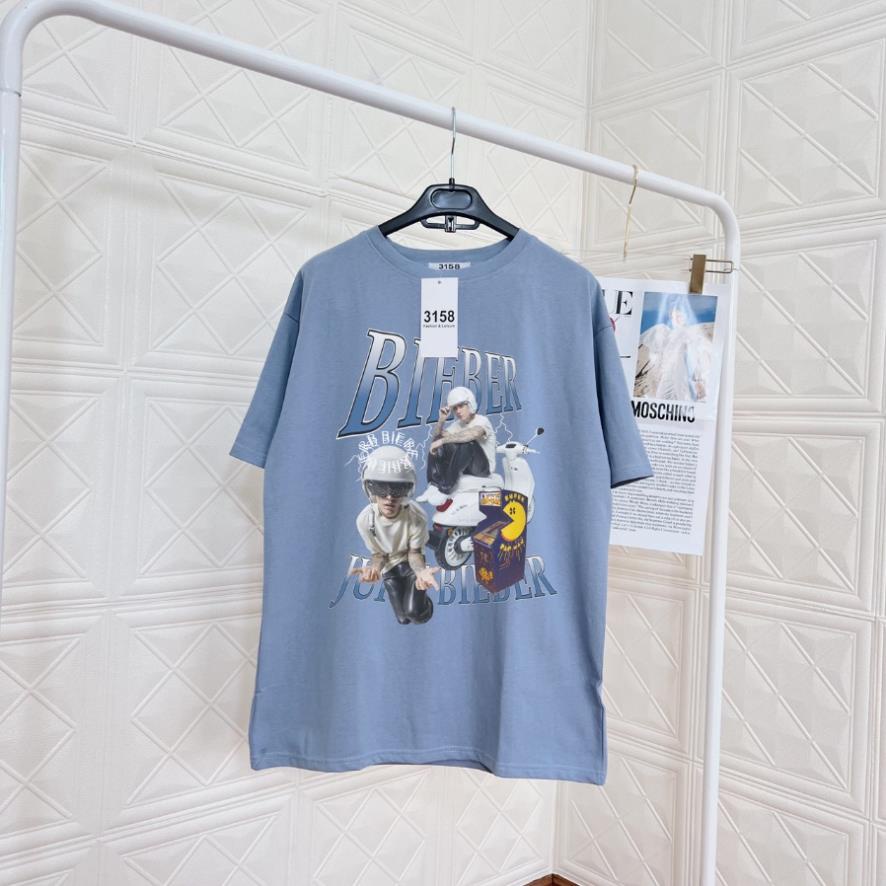 KM GIẢM GIÁ _ Áo Thun Nam Nữ Tay Lỡ Hiphop BIEBER Dáng Form Rộng Unisex In Hình 3D Hàng XK