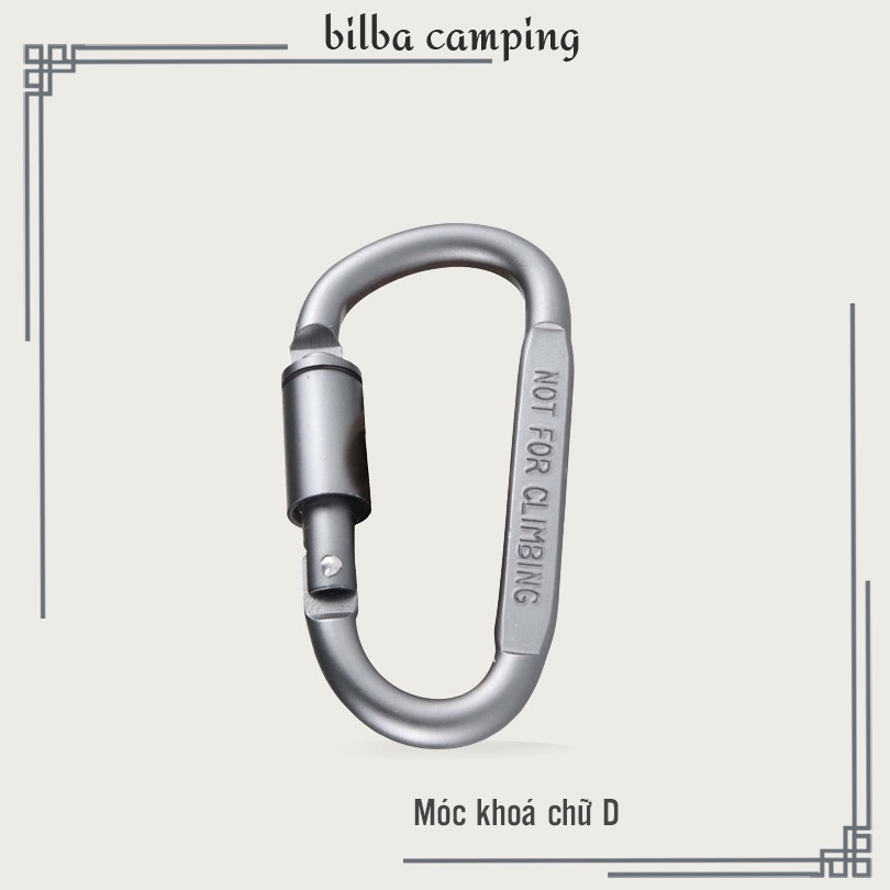Móc khóa nhôm chữ D đa năng bằng hợp kim nhôm dùng treo đồ khi đi du lịch dã ngoại ngoài trời BB9992 -Billba