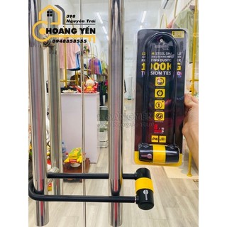 Khóa U Cửa kính cường lực bọc nhựa chống xước cửa, khóa cổng chống cắt nhập khẩu Đài Loan - vàng đen