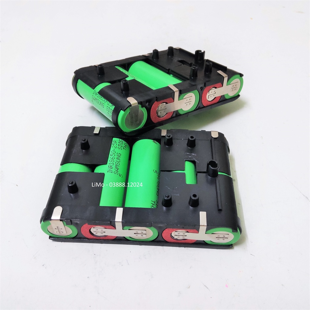 Khối Pin 5S 21V 2.5AH 5 cell Samsung 25R Đóng sẵn . Thay pin máy khoan, máy bắt vít 21V.. - Limo