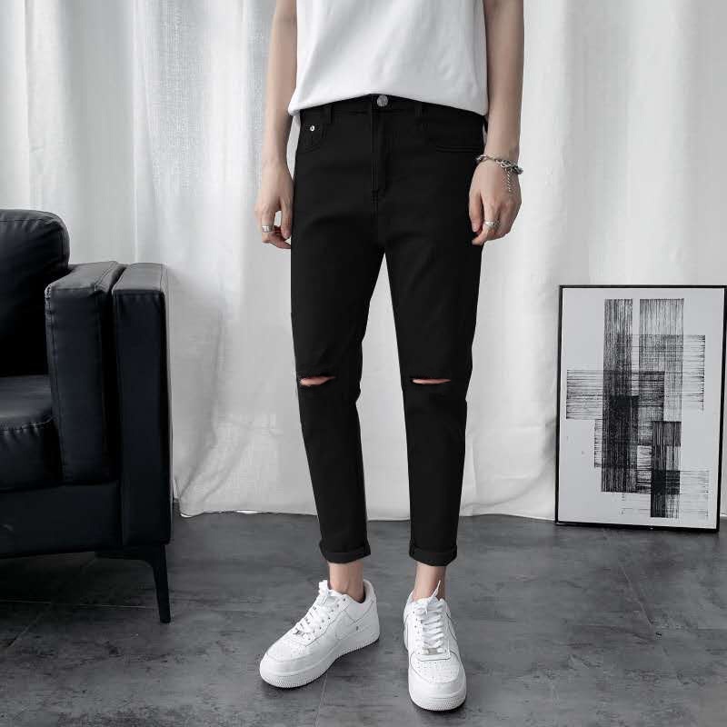 Mua (Xưởng chuyên sỉ) Quần jean ống đứng quần boy phố nam quần rách gối ...