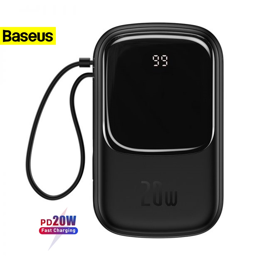 Pin sạc dự phòng Baseus 20000mAh PD 22.5W tích hợp sẵn cáp cho điện thoại tiện lợi cho iP Samsung