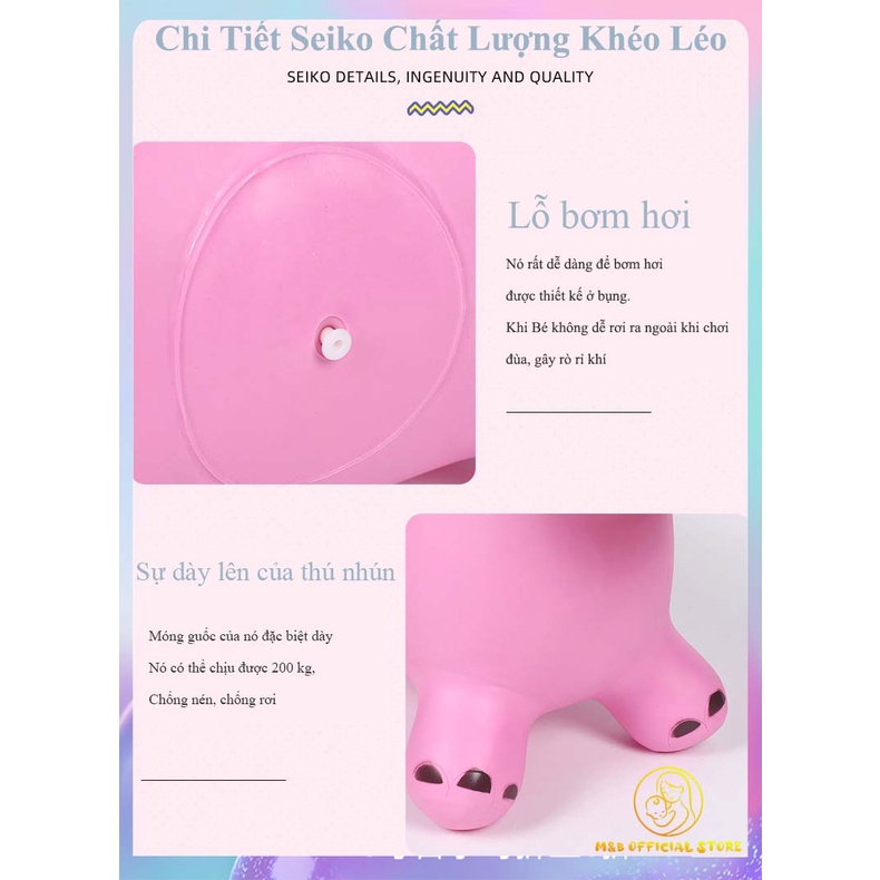 Miễn Phí bơm Đồ Chơi Thú Nhún Hình Tuần Lộc quà Cho Bé Yêu