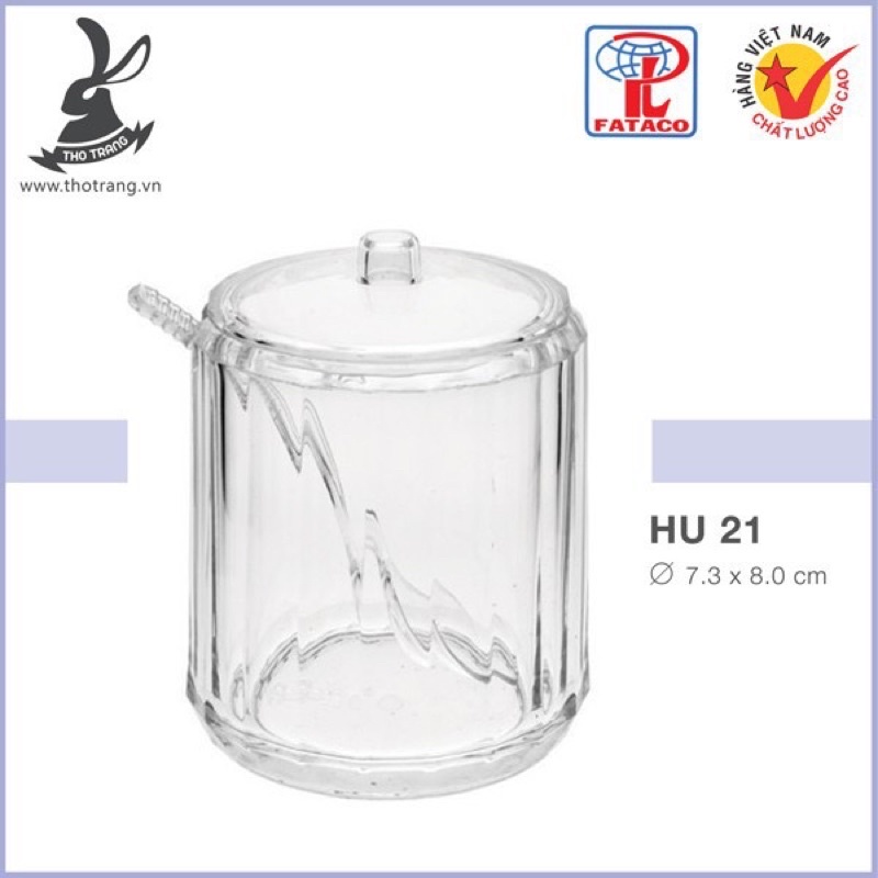Hủ đựng gia vị tỏi, ớt nhựa trong Acrylic Fataco chính hãng. H21, H22 cao cấp