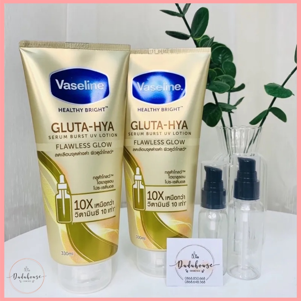 Sữa dưỡng thể Vaseline Healthy Bright Gluta HYA Serum Burst Lotion 10X vàng Thái Lan