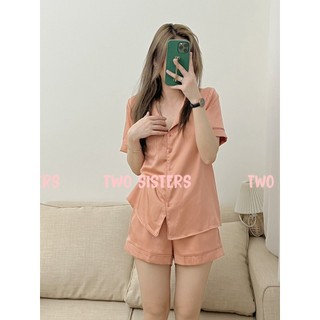 [4 Mẫu] Bộ Pijama Cộc Đùi Basic Chất Lụa Ngọc Trai