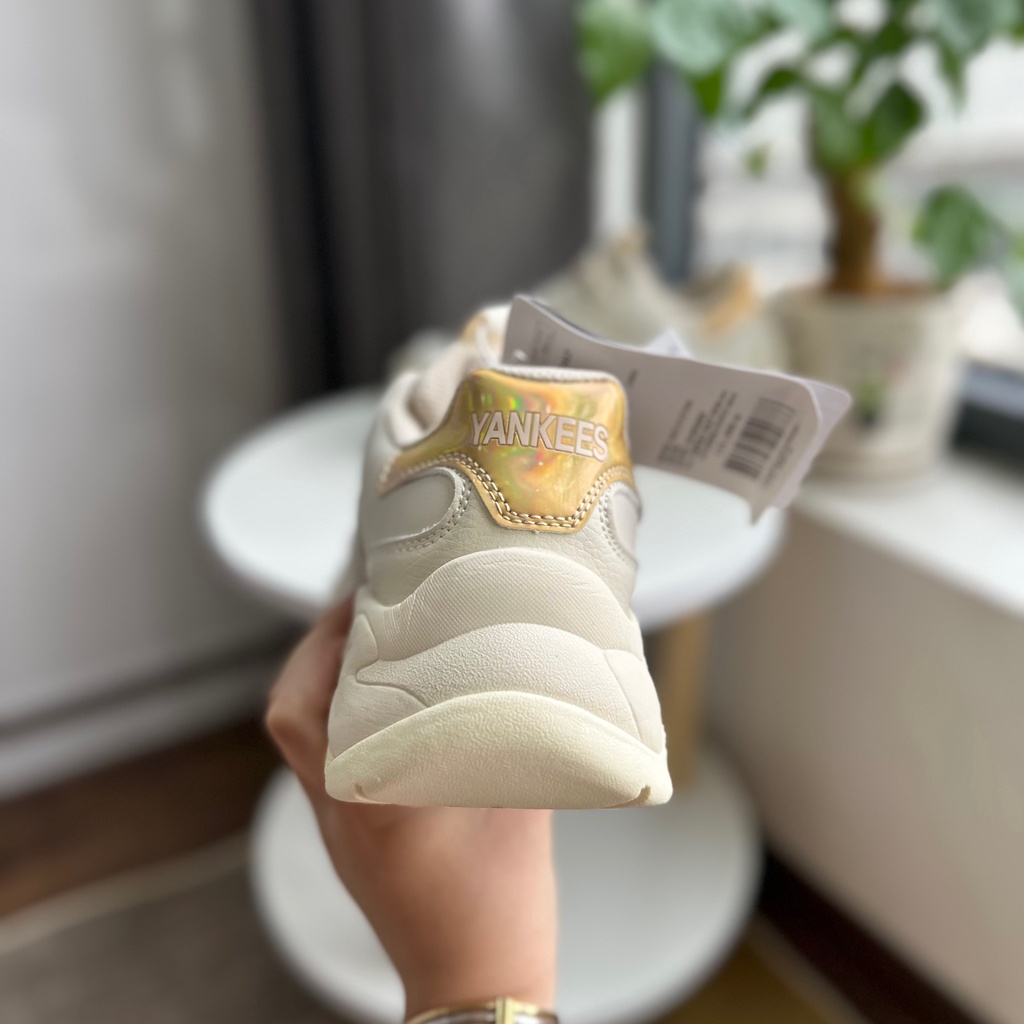 GIÀY THỂ THAO SNEAKER MLB HOLO VÀNG, MLB KEM VÀNG GÓT VÀNG ĐỘN ĐẾ NỮ ẢNH THẬT TỰ CHỤP +FREESHIP