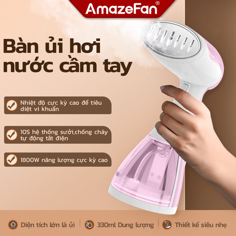 AmazeFan Bàn là hơi nước cầm tay 1500W cao cấp bảo,sấy nhanh,Nóng loại bỏ vi khuẩn,máy ủi hơi nước cầm tay công suất lớn,Bàn ủi hơi nước cầm tay,Bàn Ủi Hơi Nước Giúp Nóng Nhanh, Hơi Mạnh, Ủi Phẳng Quần Áo, Là Phẳng, Khử Mùi, Diệt Vi Khuẩn