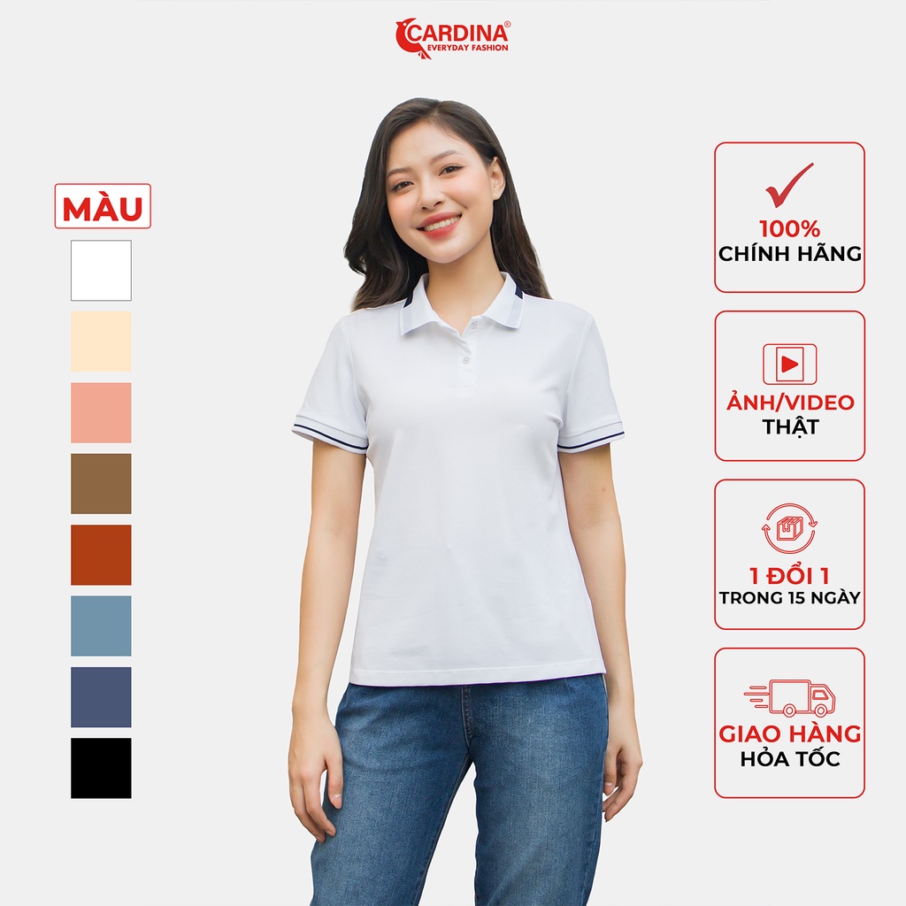 Áo Polo Nữ CARDINA Chất Cotton TC Cao Cấp Áo Thun Cổ Bẻ Cộc Tay Mềm Mại