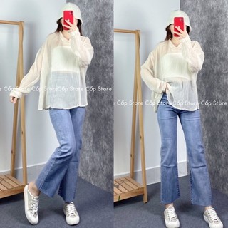 Quần jeans ống đứng co dãn