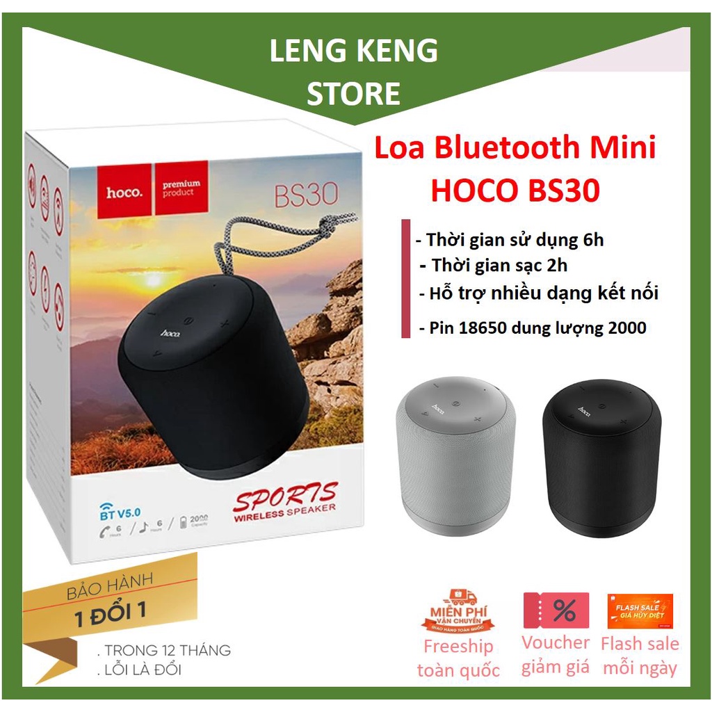Loa bluetooth Hoco BS30 loa di động mini không dây hỗ trợ thẻ nhớ Kết Nối bằng điện thoại IOS Android bảo hành 12 tháng