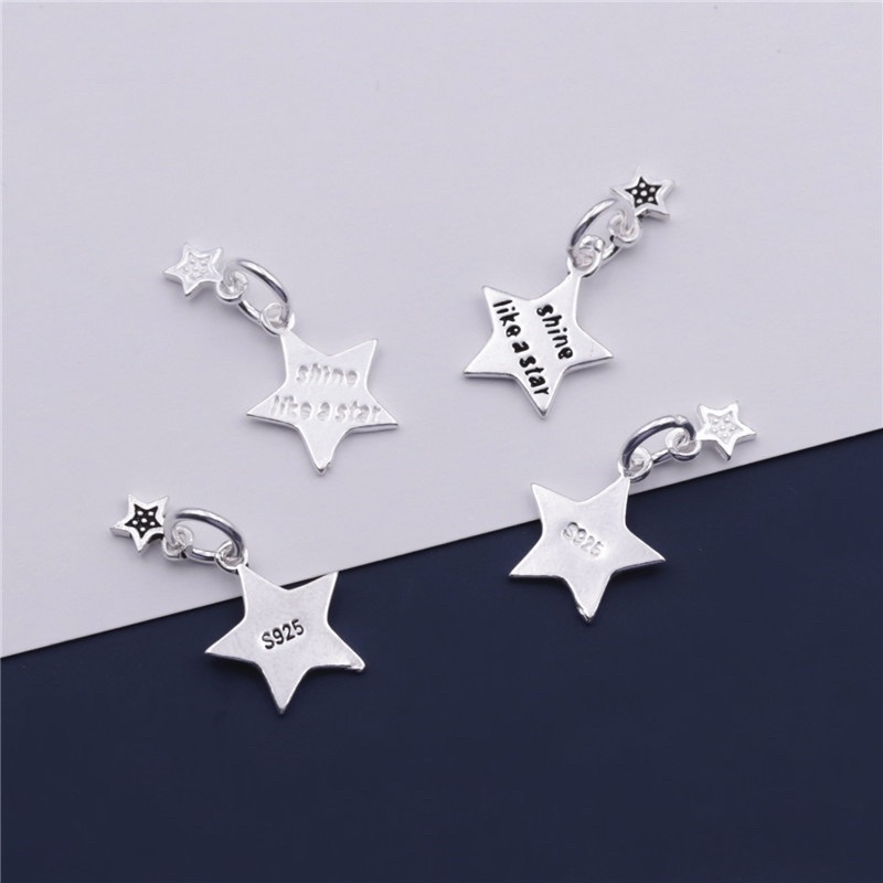 [S925] Charm bạc treo đôi hình ngôi sao - MH873