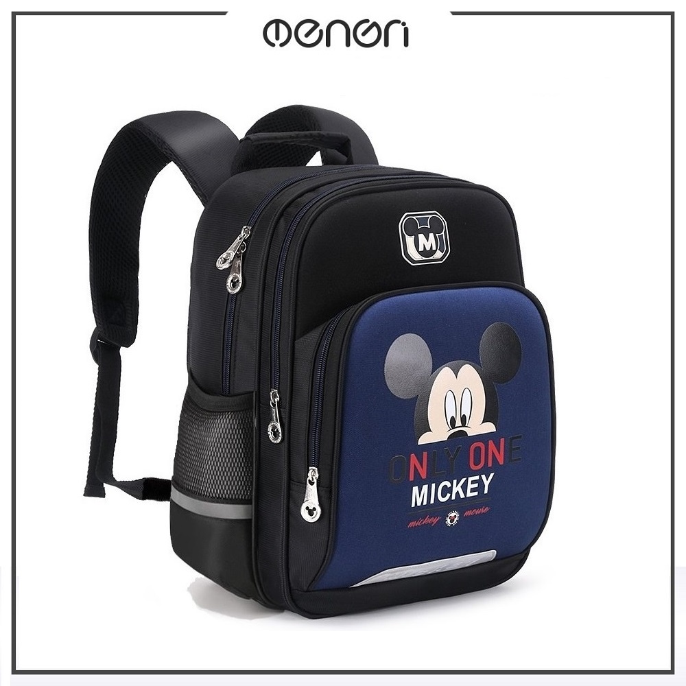 Balo Đi Học Cho Bé Trai/Gái Từ Lớp 1-3, Chất Liệu Polyester Siêu Nhẹ Có Phản Quang - OENON