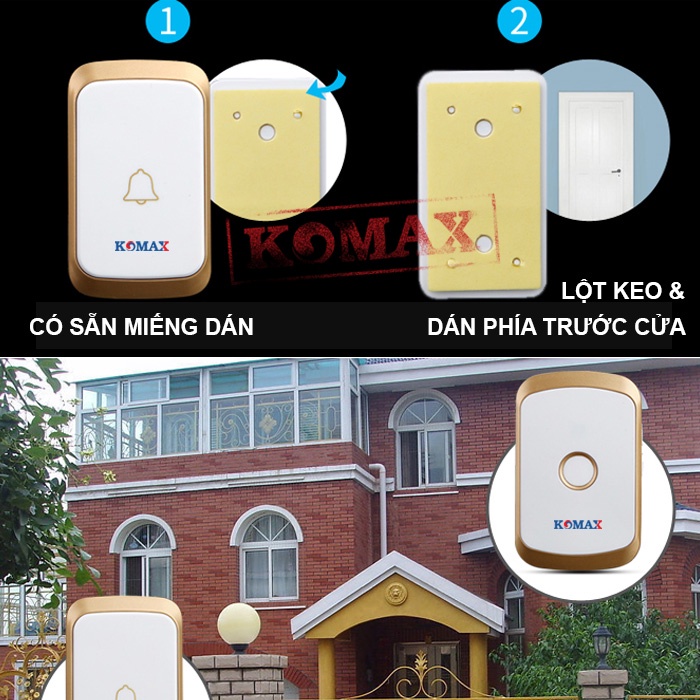 BỘ CHUÔNG CỬA KHÔNG DÂY NGOÀI TRỜI DB10 dùng pin thích hợp cho nhà, công ty, văn phòng