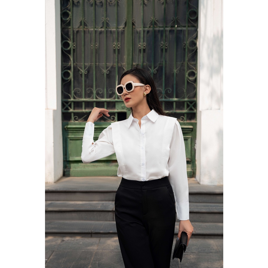 Sơ mi trắng viền kiểu SHI03222 - MAIIMER