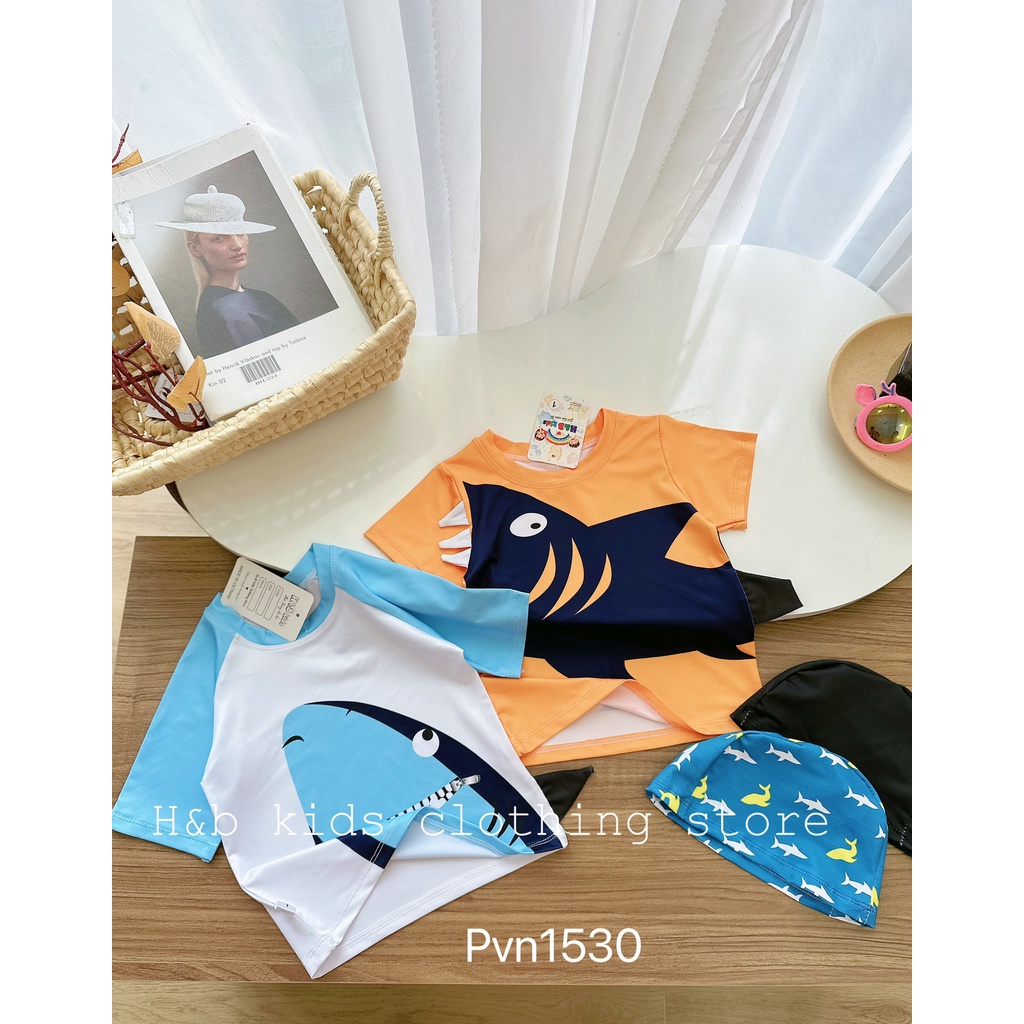 Bộ bơi cá mập đen bé trai