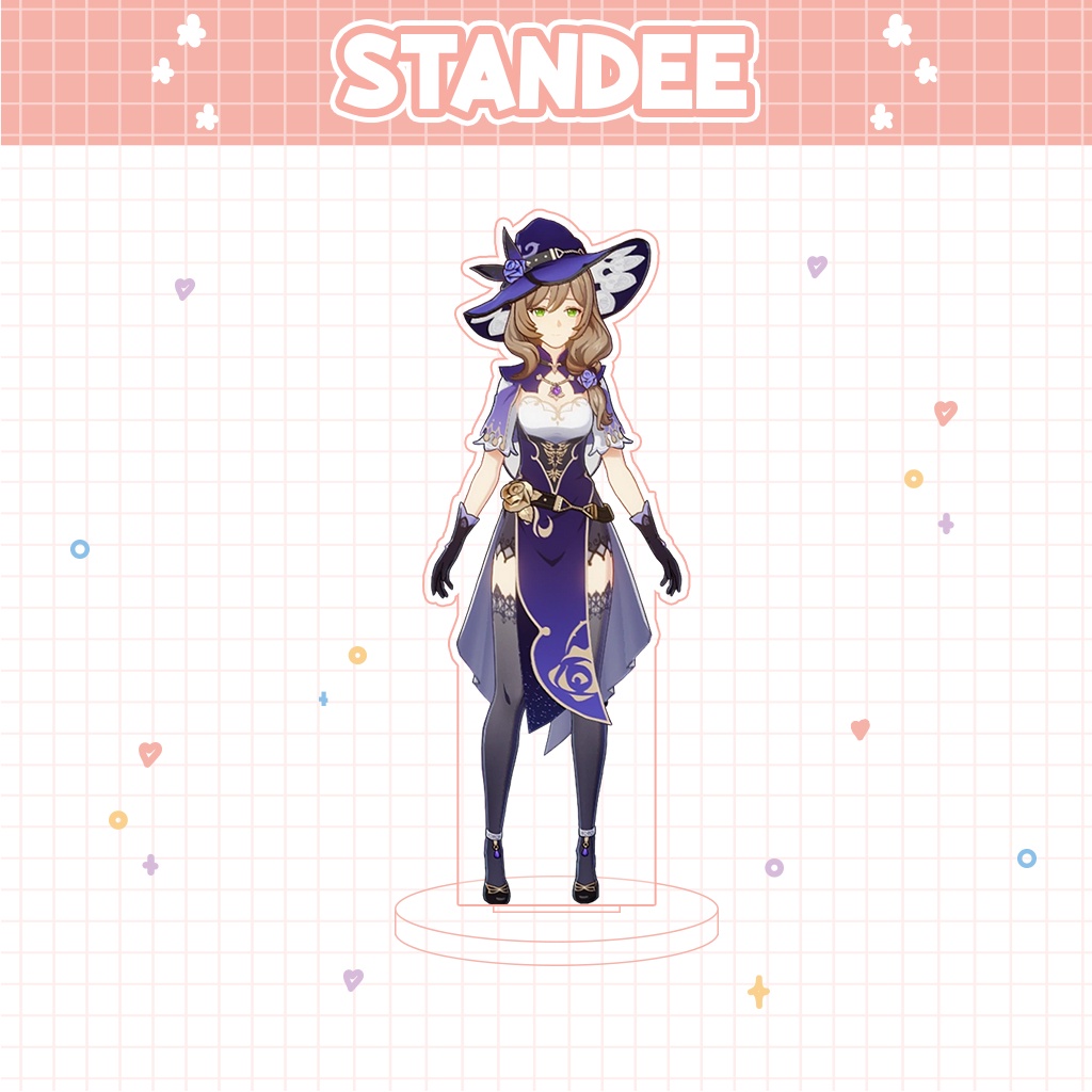 Móc khóa mô hình standee đứng để bàn Lisa Genshin Impact đáng yêu chibi trang trí quà tặng