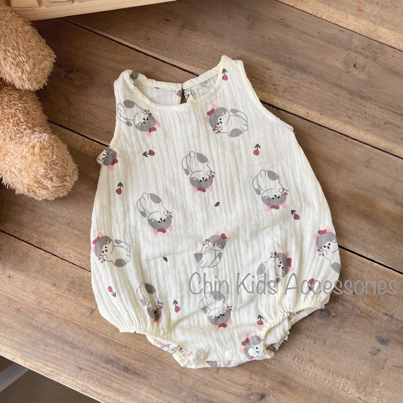 Body cộc xô muslin nhăn siêu mát