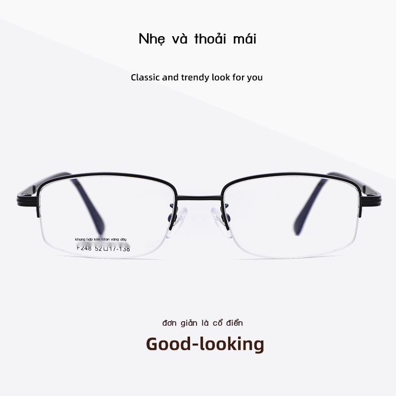 Suimu F248 Vàng Dày Kim Loại Mạ Điện Kính Gọng Nửa Khung Kinh Doanh Hợp Nhà Sản Xuất Bán Buôn Vuông Nam Đơn Giản