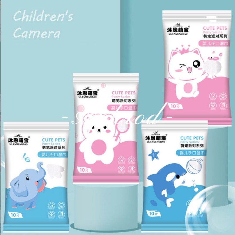 Bộ 10 Gói Khăn Giấy Ướt Lau Tay Cho Bé Tiện Dụng