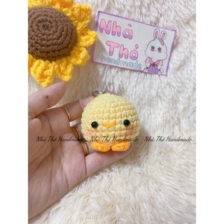 [ Handmade] Móc khoá Vịt con, gà con bằng len