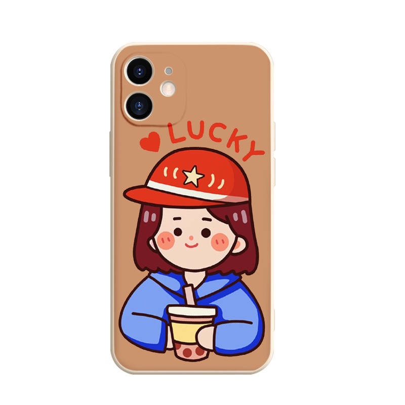 Ốp lưng iphone Cute Girl cạnh vuông 6/6plus/6s/6splus/7/7plus/8/8plus/x/xr/xs/11/12/13/pro/max/plus/promax