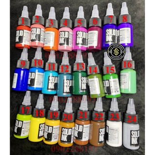 Mực xăm chính hãng Solid 15ml 💝 Độ ăn màu cao- Chất lượng