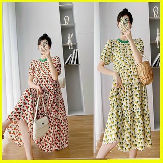 Váy bầu hoa nhí, đầm bầu thiết kế họa tiết hoa nhí cực xinh xắn