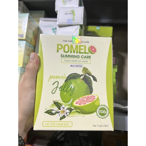 (Tặng detox rau củ) Thạch Bưởi Da Xanh Giảm Cân hộp 15 gói