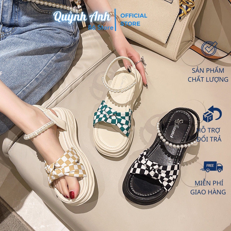 Sanđal Nữ Quai Caro Viền Ngọc Đế 4 Phân