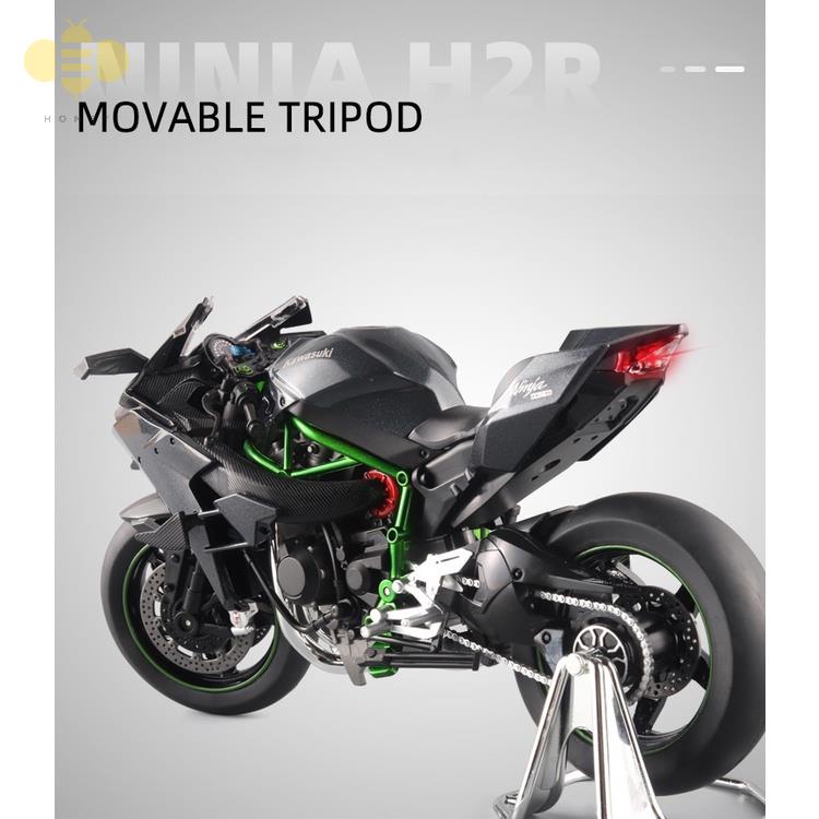 1:9 Xe Máy Quy Mô Lớn Kawasaki Ninja H2R Hợp Kim Diecast Mô Hình Xe Máy Xe Máy Có Âm Thanh & Ánh Sáng Sưu Tập Quà Tặng