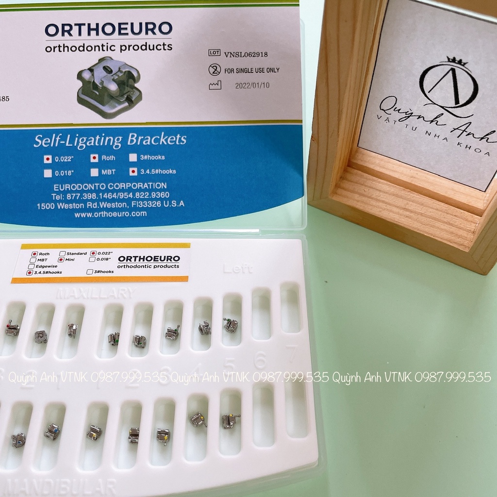 Mắc cài tự buộc kim loại cao cấp ORTHOEURO- Mỹ