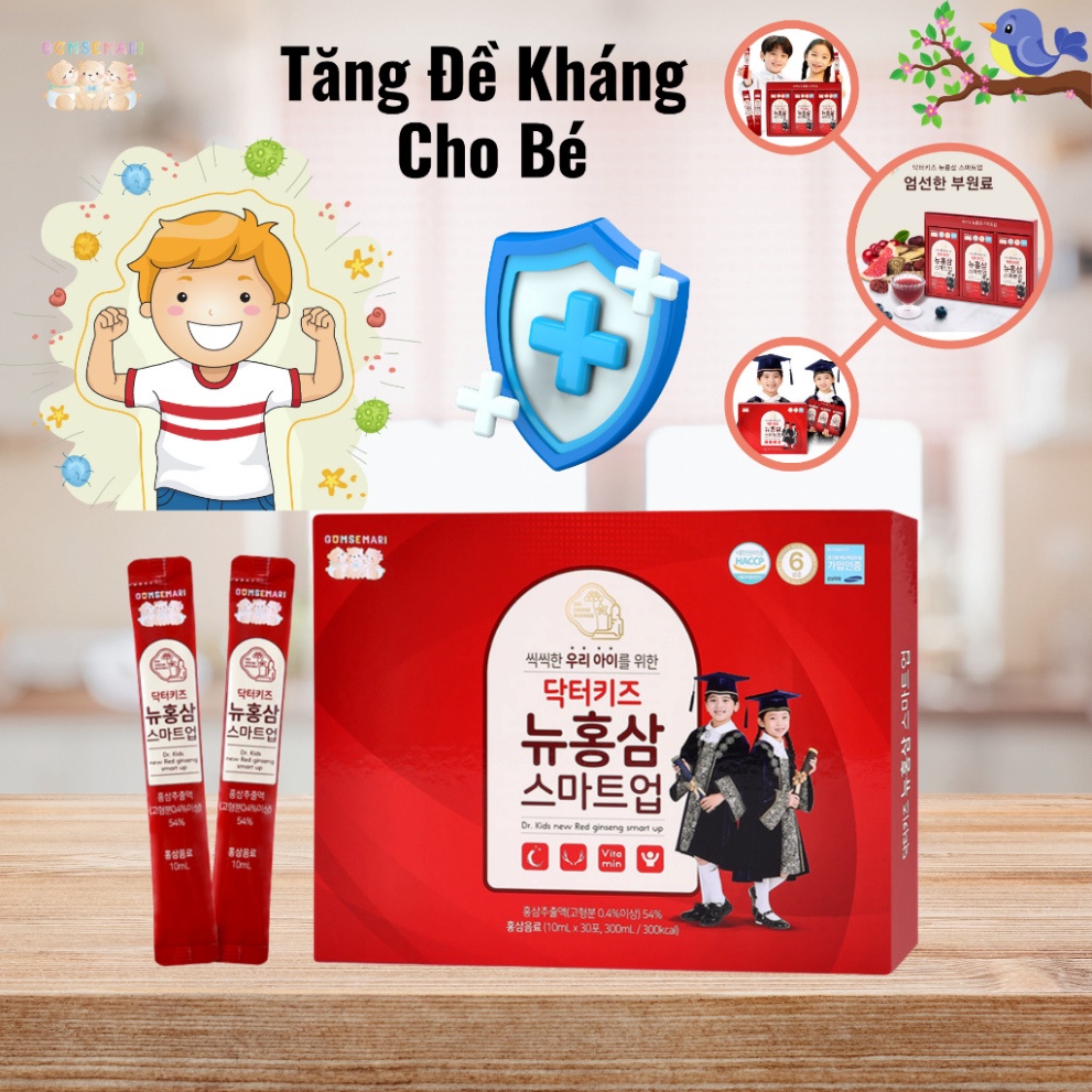 Nước Uống Hồng Sâm Cao Cấp Ba Con Gấu Hàn Quốc Dr.Kids New Red Ginseng Smart Up Cho Bé - Viko Home