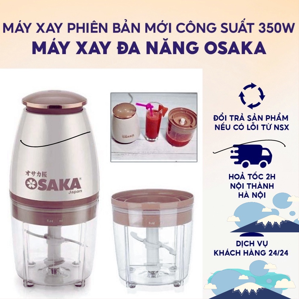 Máy Xay Đa Năng Osaka Japan, Máy Xay Sinh Tố, Rau Củ, Thịt  - Lưỡi Dao Lớn, Nhỏ Gọn, Tiện Dụng