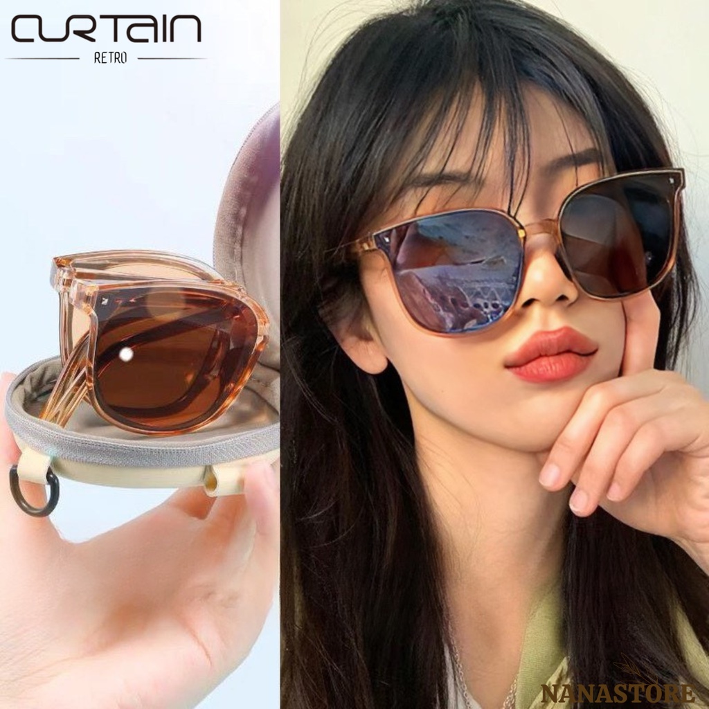 Kính Mát Gập Gọn Chống Tia UV400 Thời Trang 2023 kèm Hộp Đựng da cao cấp