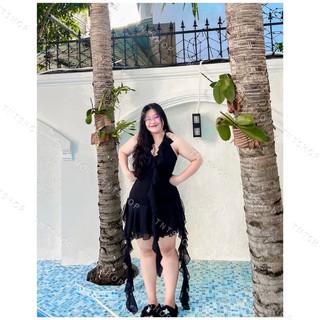 ĐẦM CỔ YẾM TUA RUA HỞ LƯNG [TNT SHOP BIGSIZE 60KG 90KG]