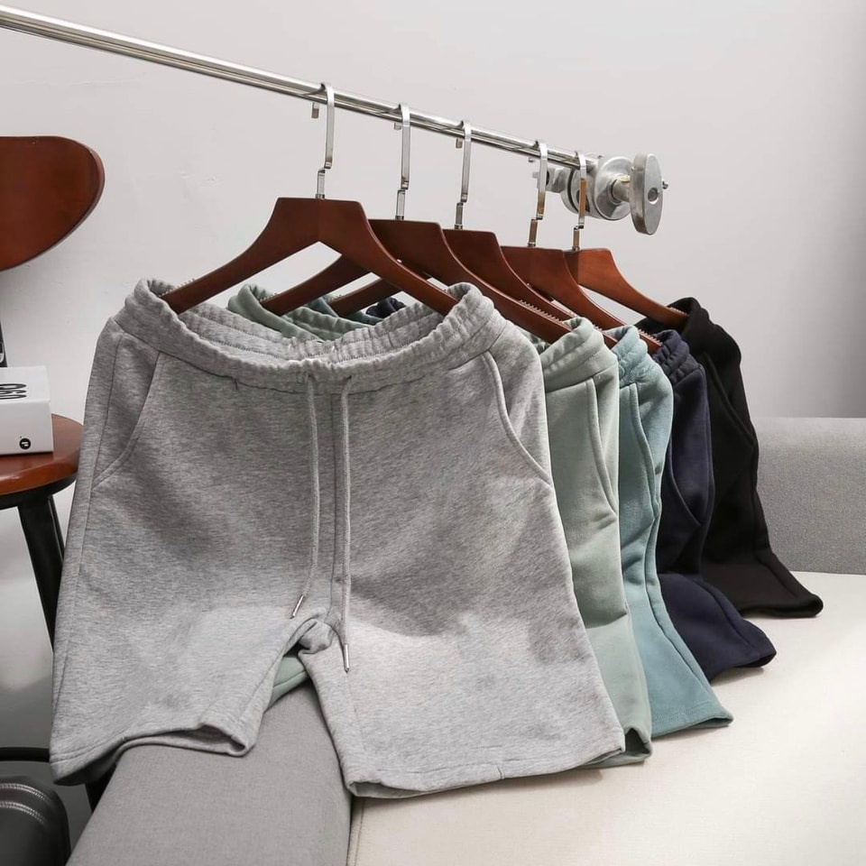 Quần đùi nam nữ vải cotton co giãn , thoáng mát mềm mại mặc nhà , đi chơi , đi làm