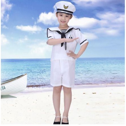 Trang Phục Hải Quân Cho Bé, Đồng Phục Quần Áo Lính Hải Quân Trẻ Em Kèm Mũ