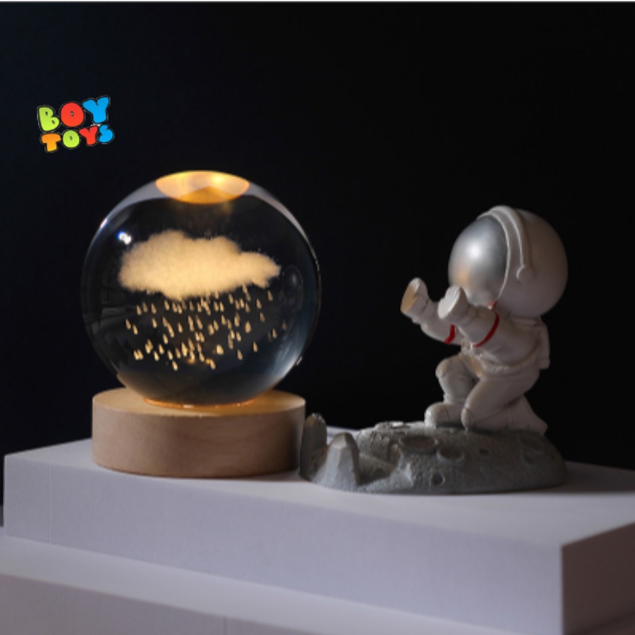 Đèn ngủ 3D quả cầu pha lê phát sáng trang trí phòng ngủ, bàn làm việc, quà tặng lưu niệm, quà tặng sinh nhật ý nghĩa